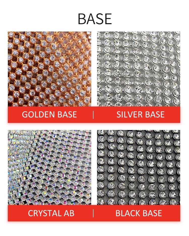 3mm Hot Fix Rhinestone Mesh, Silver Aluminium Rhinestones Mesh, Hotfix Crystal Rhinestone Mesh