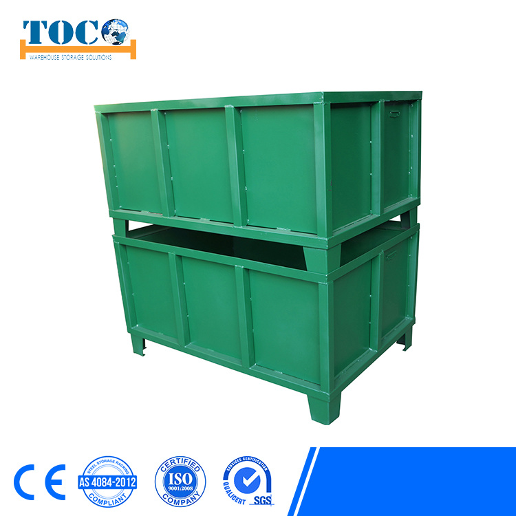 Metal Mesh Container Lockable Storage Roll Wire Mesh Cage Steel Pallet Box