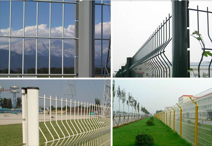 Plastic Green Vinyl Coated PVC Coated Curved Wire Mesh Fence