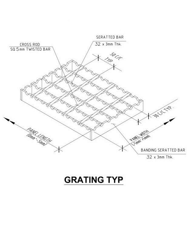 Concrete Steel Grating/Diamond Steel Grating/Walking Steel Grating