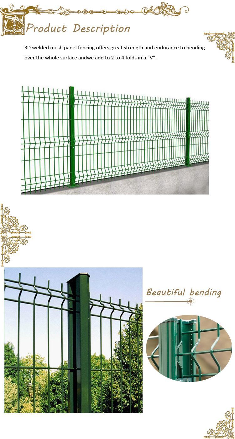 3D PVC Coated White High Quality Bending Wire Fence