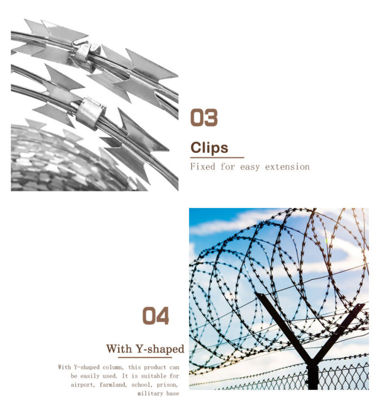 Stainless Steel Razor Barbed Wire Cross Type Razor Barbed Wire Mesh