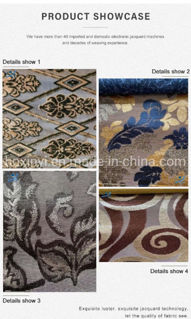 Home Textile Chenille Jacquard Sofa Fabric Polyester Upholstery Sofa Jacquard Curtain Fabric