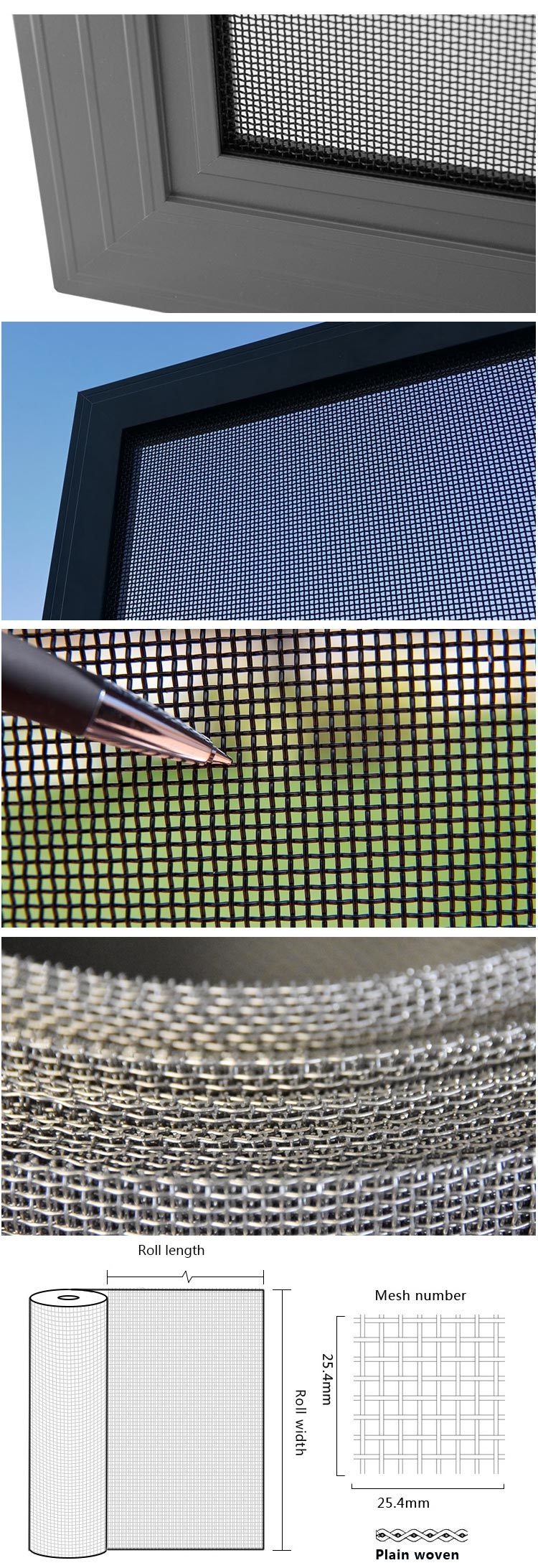 Explosion Proof and Bulletproof SS304 Stainless Steel Window Wire Mesh