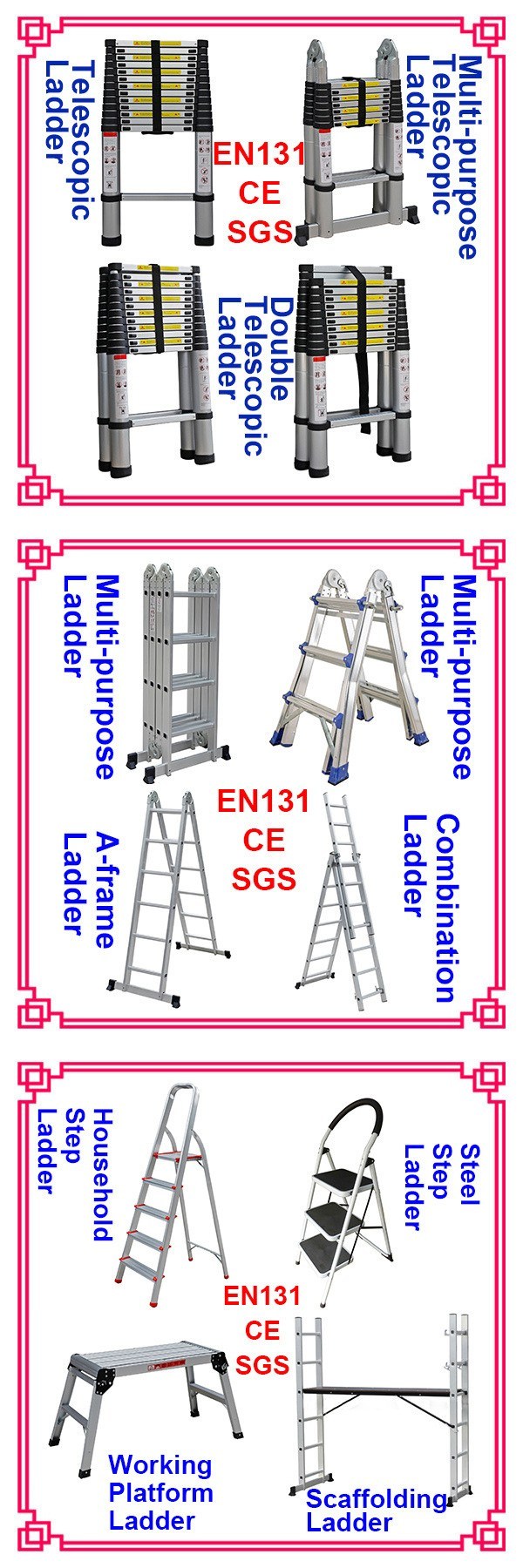 Colored Aluminium Ladder Price Folding Aluminium Ladder Part