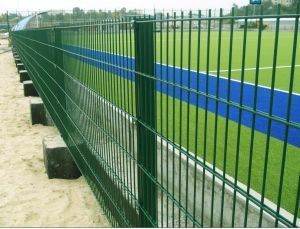 PVC Powder Spray Coated Welded Double Wire Mesh Garden Fence Panel