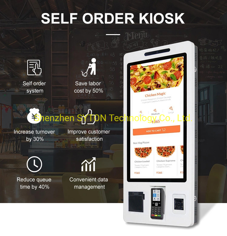 32 Inch Touch Screen One-Stop Restaurant/Shopping Self-Service Payment Kiosk
