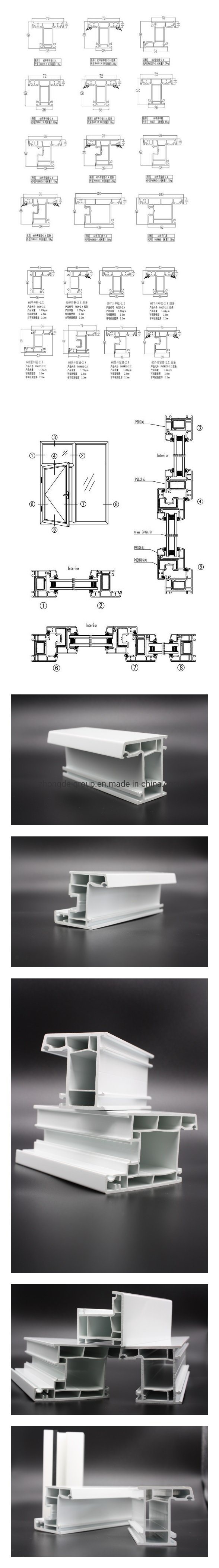 Chinese Supplier 60mm Casement Plastic Window Profiles