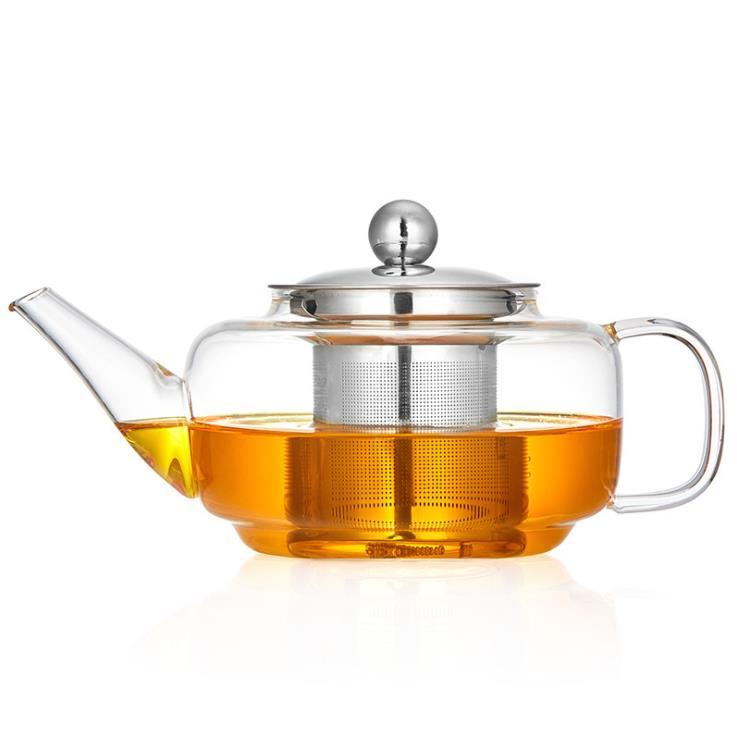 Transparent High-Borosilicate Glass Kettle with Stainless Steel Filter
