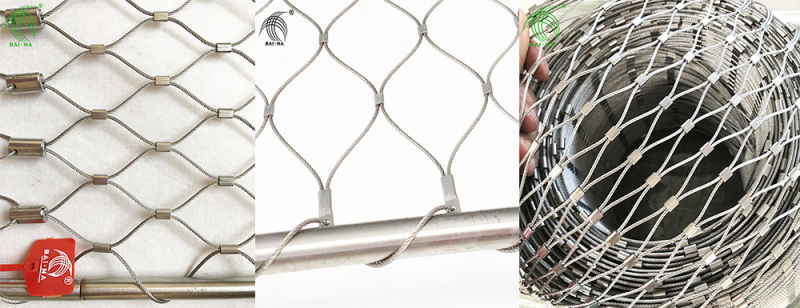 Hand Woven Stainless Steel Staircase Railing Rope Mesh for Protection