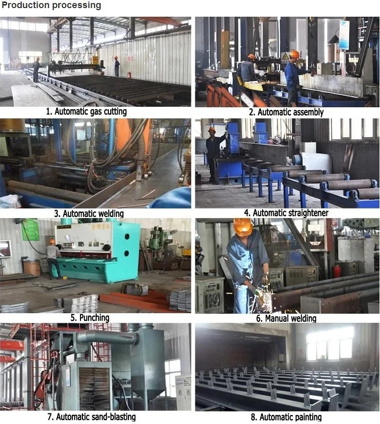 Prefabricated Steel Frame Structure Construction Warehouse Modular Prefab Metal Building with Steel Grating Deck