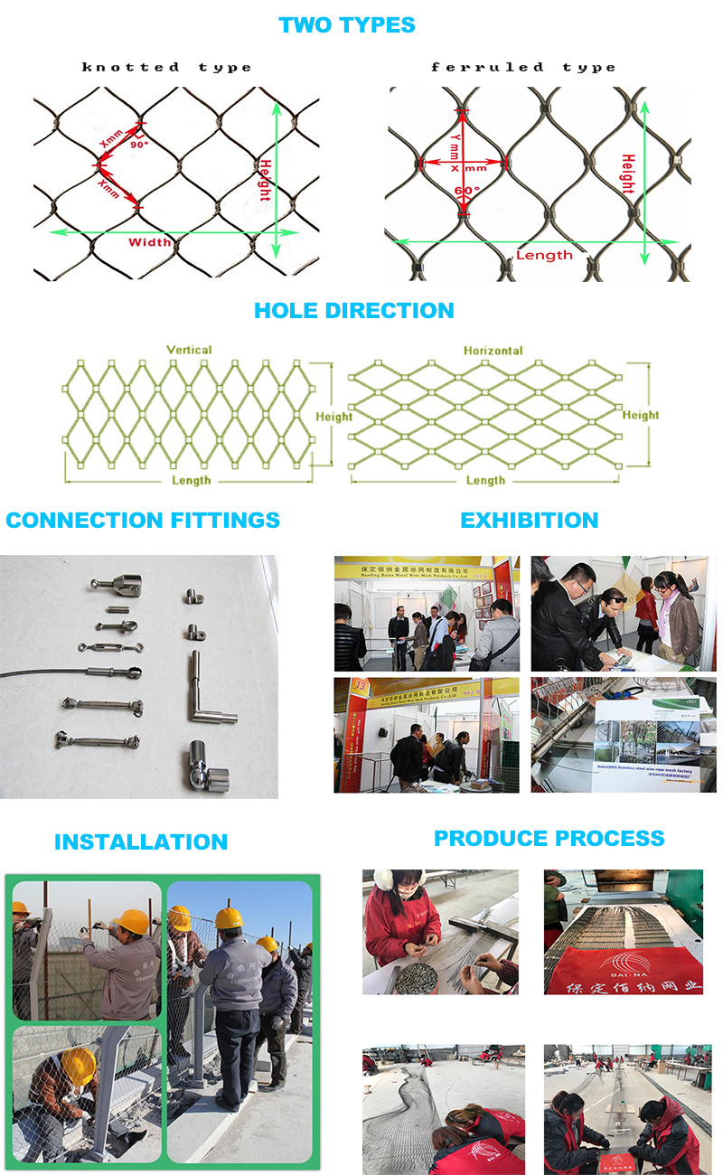 Flexible Netting / Stainless Steel Flexible Wire Mesh Netting / Stainless Steel Wire Mesh Netting / Stainless Steel Wire Rope Mesh Net