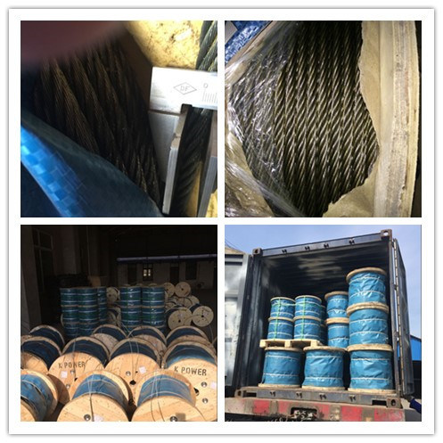 Galvanized Steel Wire Rope 6X15+7FC Coil Packing
