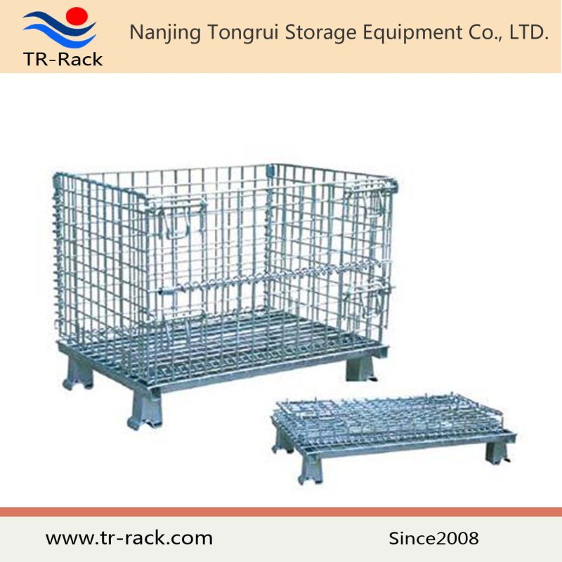 Heavy Duty Warehouse Stackable Folding Metal Wire Mesh Pallet Container for Sales