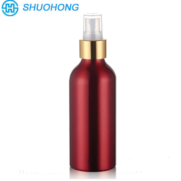 200ml Golden Aluminum Plastic Cylinder Perfume Spray Bottle