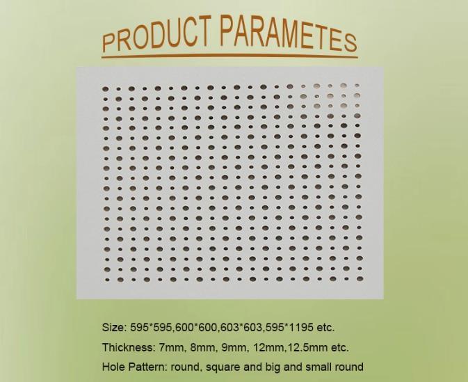 Hot Sale PVC Perforated Board Punching Gypsum Ceiling Board Interior Decoration 595mm*595mm*7mm Indian Market