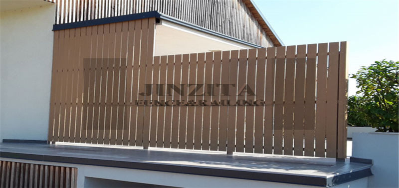Aluminum Pool Fence Wood Plastic Composite Fencing WPC Fence Gate