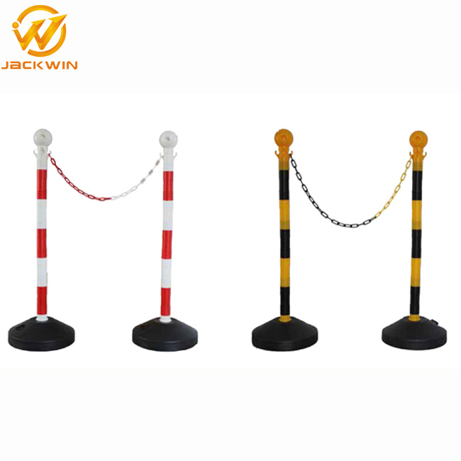 Flexible Yellow and Black Plastic Guide Delineator Post with Chains