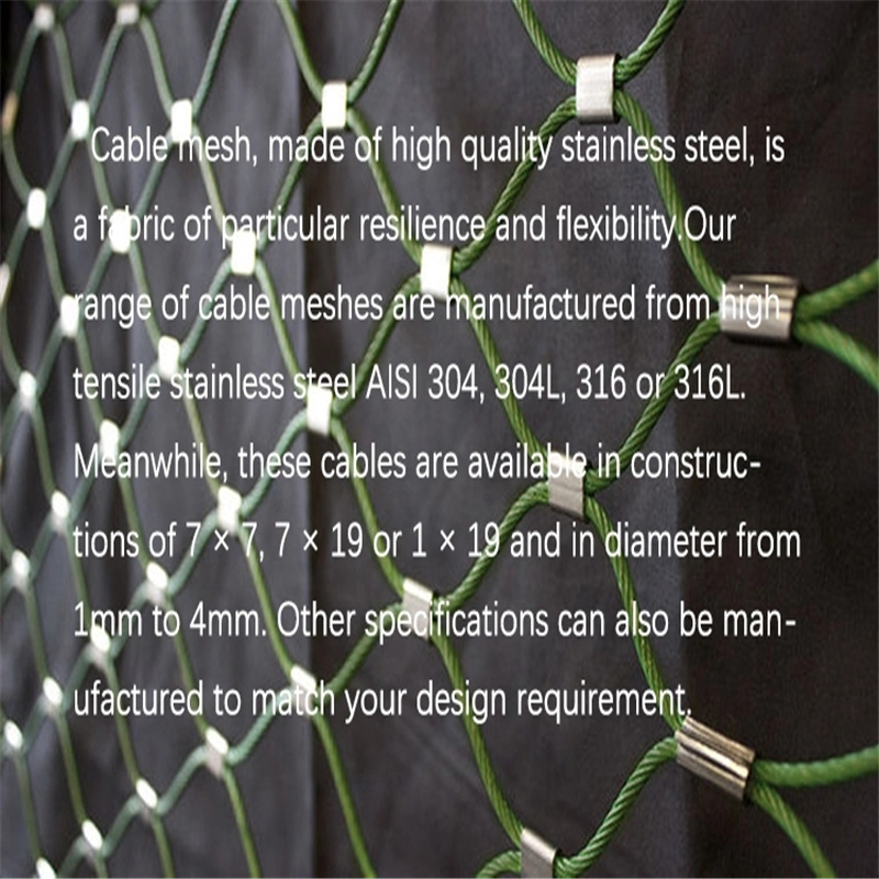 316 Ss Wire Rope Webnet Flexible Cable Mesh Netting