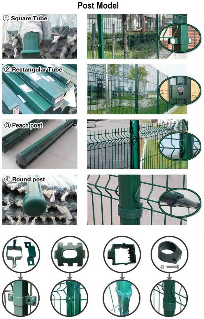 High Security Curved Iron Wire Fence V Type Panel Fence for Residential