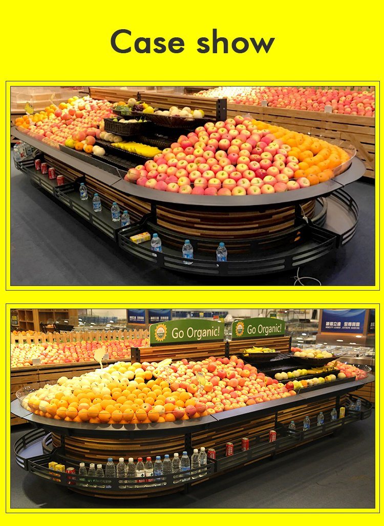 Supermarket Stainless Steel Display Shelf for Vegetables
