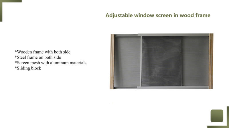 Wooden Frame Adjustable Window Screen Adjustable Sliding Window Screen