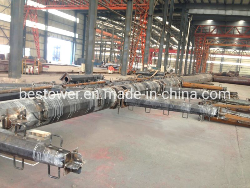 Galvanized and Painted Tubular Steel Monopole Power Transmission Tower