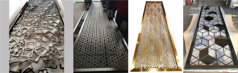 Stainless Steel Perforated Screen Laser Cut Decorative Panel for Wall Partition, Room Divider, Door Panel