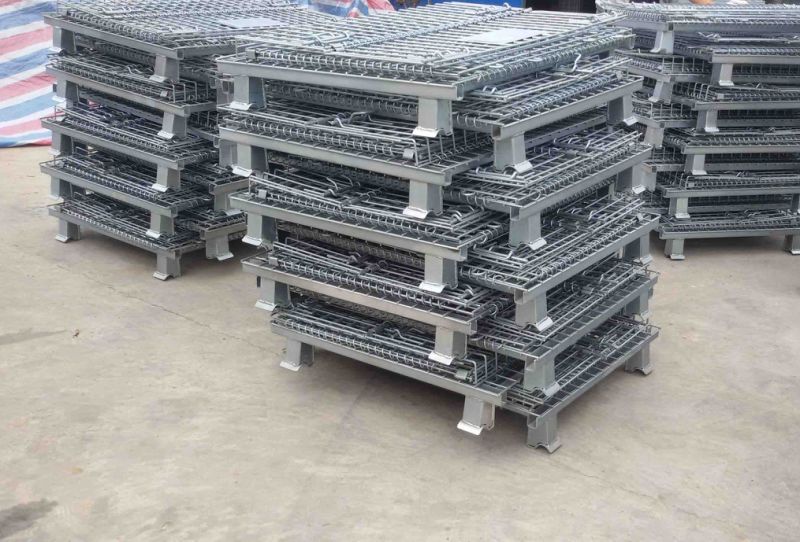 China Hebei Foldable Steel Wire Mesh Pallet Cage for Storage