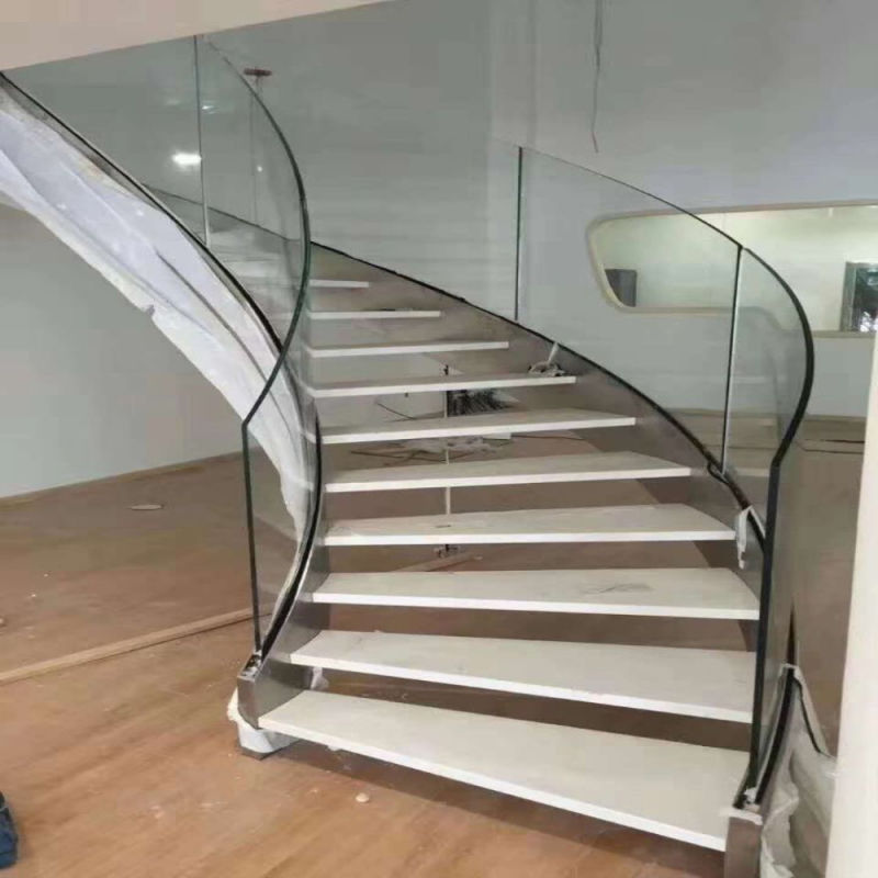 Bent Tempered Glass /Curved Tempered Glass in Stairs Protective Fence