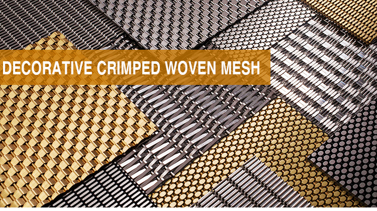 Stainless Steel Wire Mesh for Interior Pre-Crimped Woven Mesh