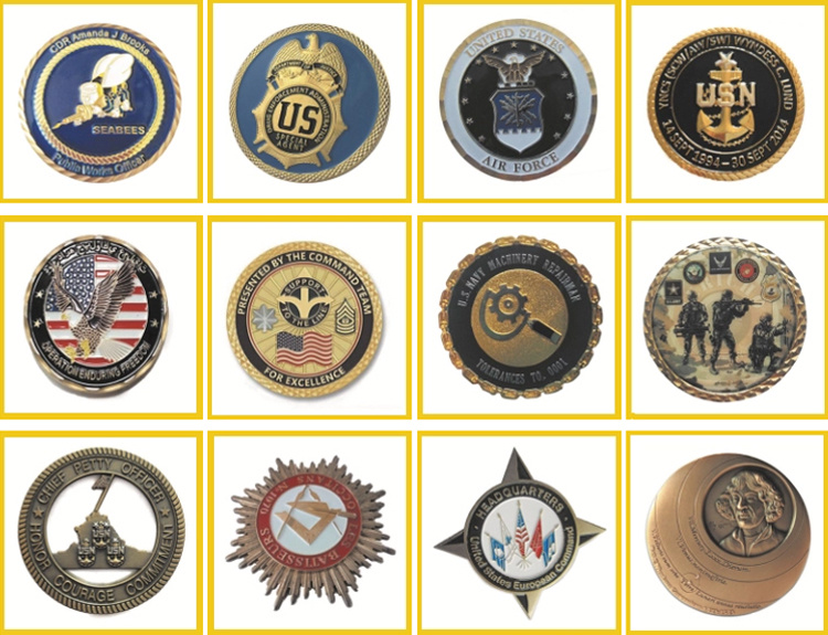 High Quality Metal Air Force Coin with Gold Plated (YB-c-037)