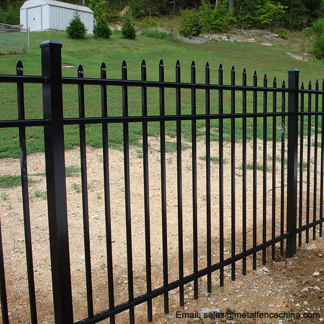 High Security Powder Coated Wrought Iron Fence and Residential Steel Fencing