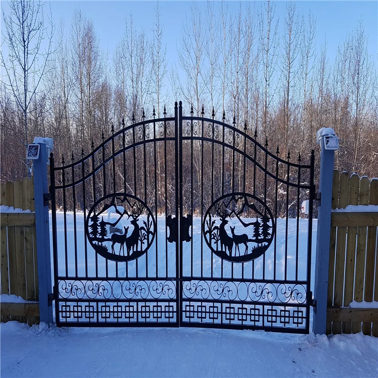 Driveway Decorative Fence Ornamental Wrought Iron Gate Design
