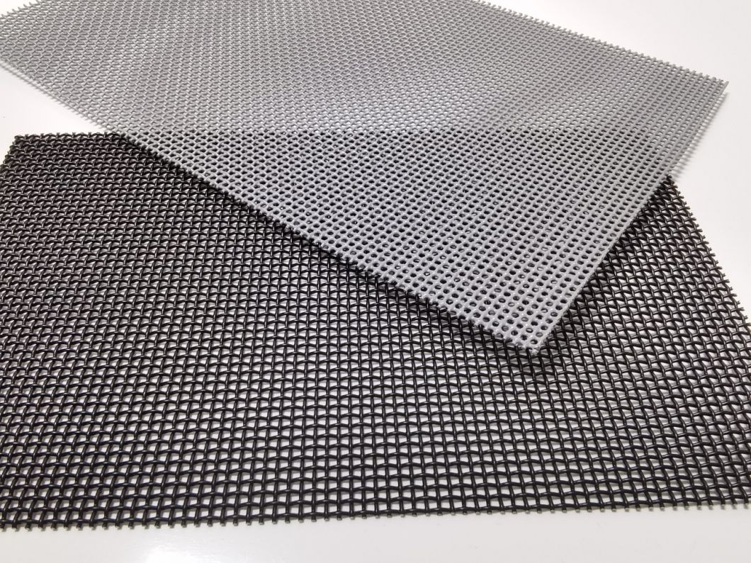 Without Deformation 0.8mm 0.9mm Black Epoxy Coated Security Metal Mesh for Window and Door