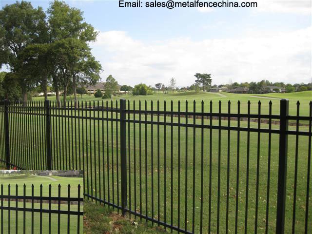 High Security Powder Coated Wrought Iron Fence and Residential Steel Fencing