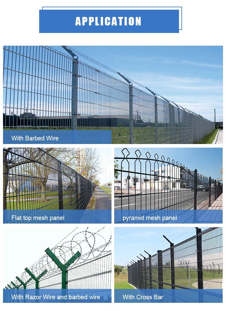 Galvanized Double Wire Fencing Panels Metal Fence
