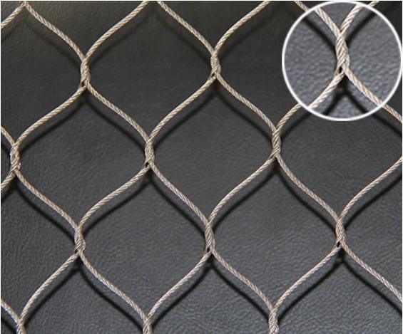 316L Hand Woven X Tend Flexible Diamond Zoo Cable Mesh Net, Ferruled Green Wall/Handrail Fence Cable Mesh