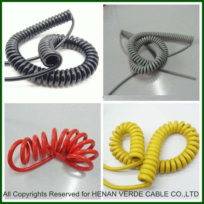 Coiled Cable Spring Cable PUR/PVC Cable Shield Screen Cable Spiral Cable