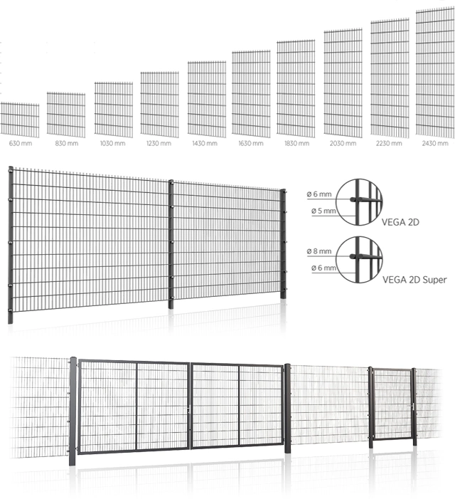 Heavy Duty Perimeter Fencing Twin Wire Fencing 656 Twin Wire Sport Fencing