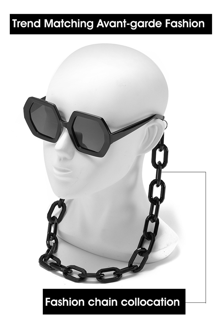 Kenbo 2021 Hexagon Sunglasses Fashion Shades with Chains No MOQ RS2343