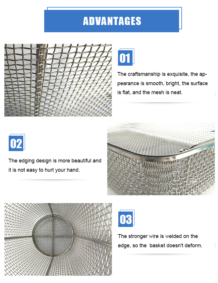 304 Stainless Steel Wire Mesh Basket for Herb Drying