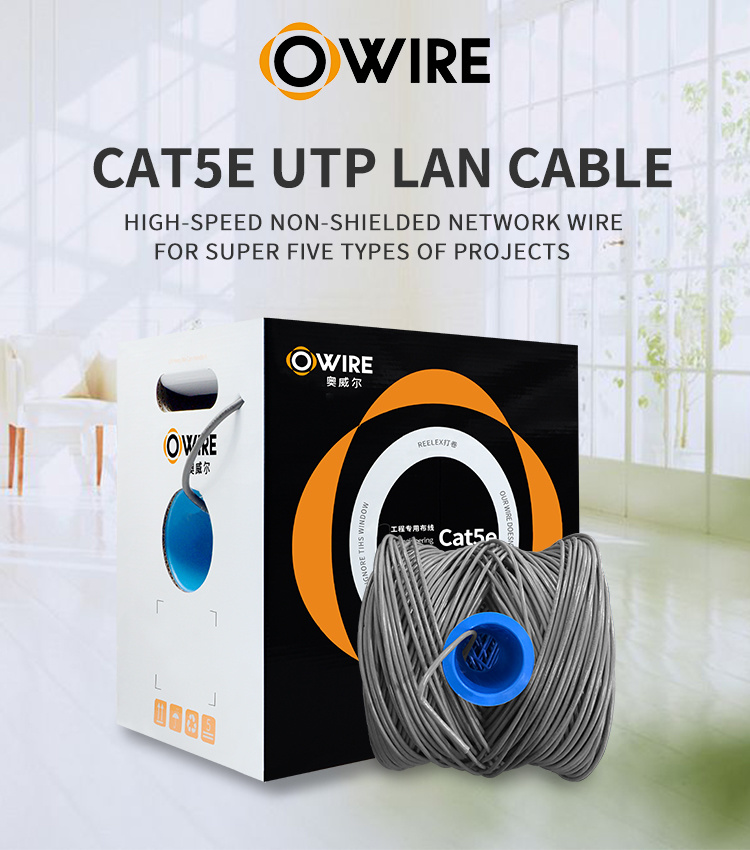Owire Cat5e UTP Cable Aluminum Cheap Price Aluminum Network Cable