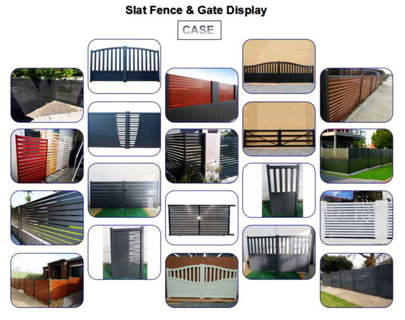 Black Aluminum Slat Fence & Gate for Garden Security