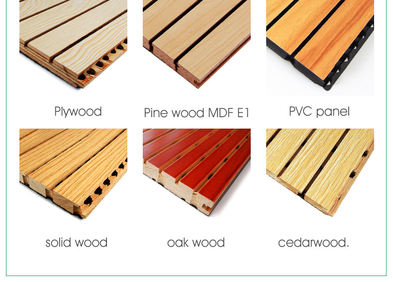 MDF Wood Soundproof Factory Eiling Board Wall Grooved Soundabsorption Perforated Cheap Wooden Acoustic Panel
