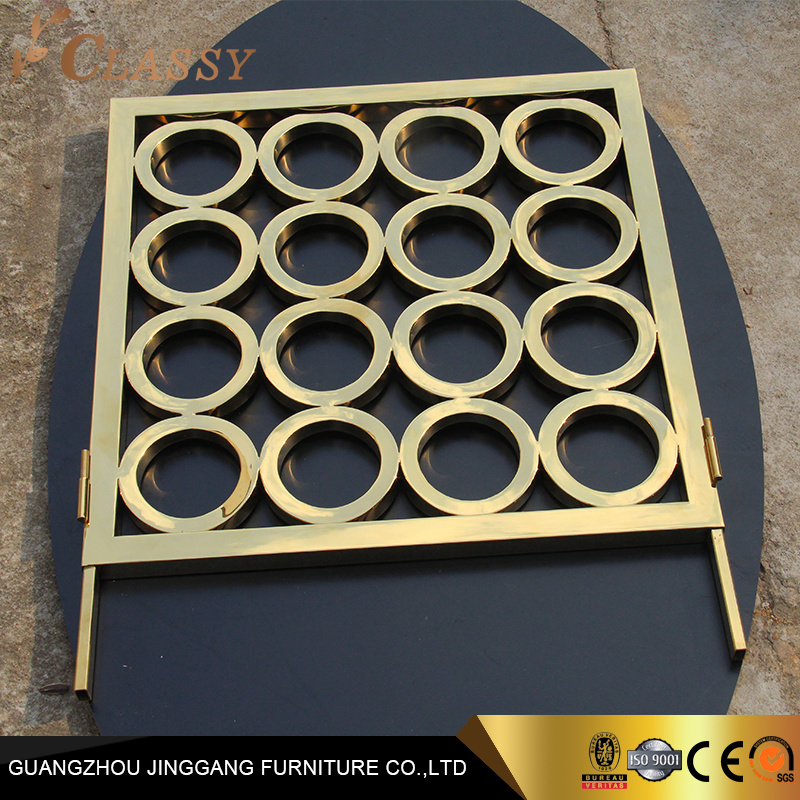Decorative Partition Decorative Room Divider Golden Stainless Steel Metal Screen