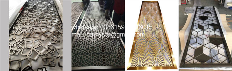 Electro Gold Plated Stainless Steel Champagne Satin Metal Decorative Screen