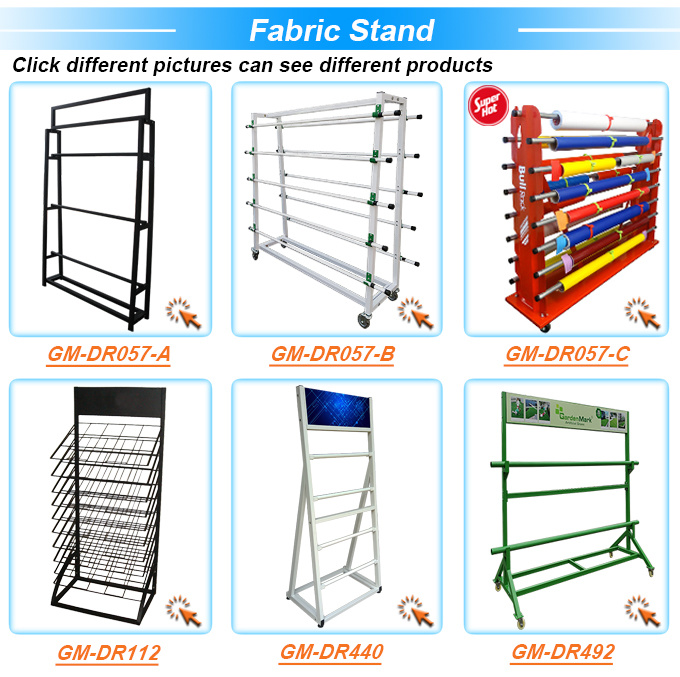 Double Sided Flooring Stand Retail Metal Fabric Roll Display Rack