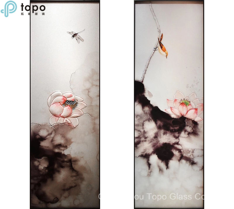 Flowered Glass Painting Flowered Drawing Glass Picture (MR-YB6-2031)
