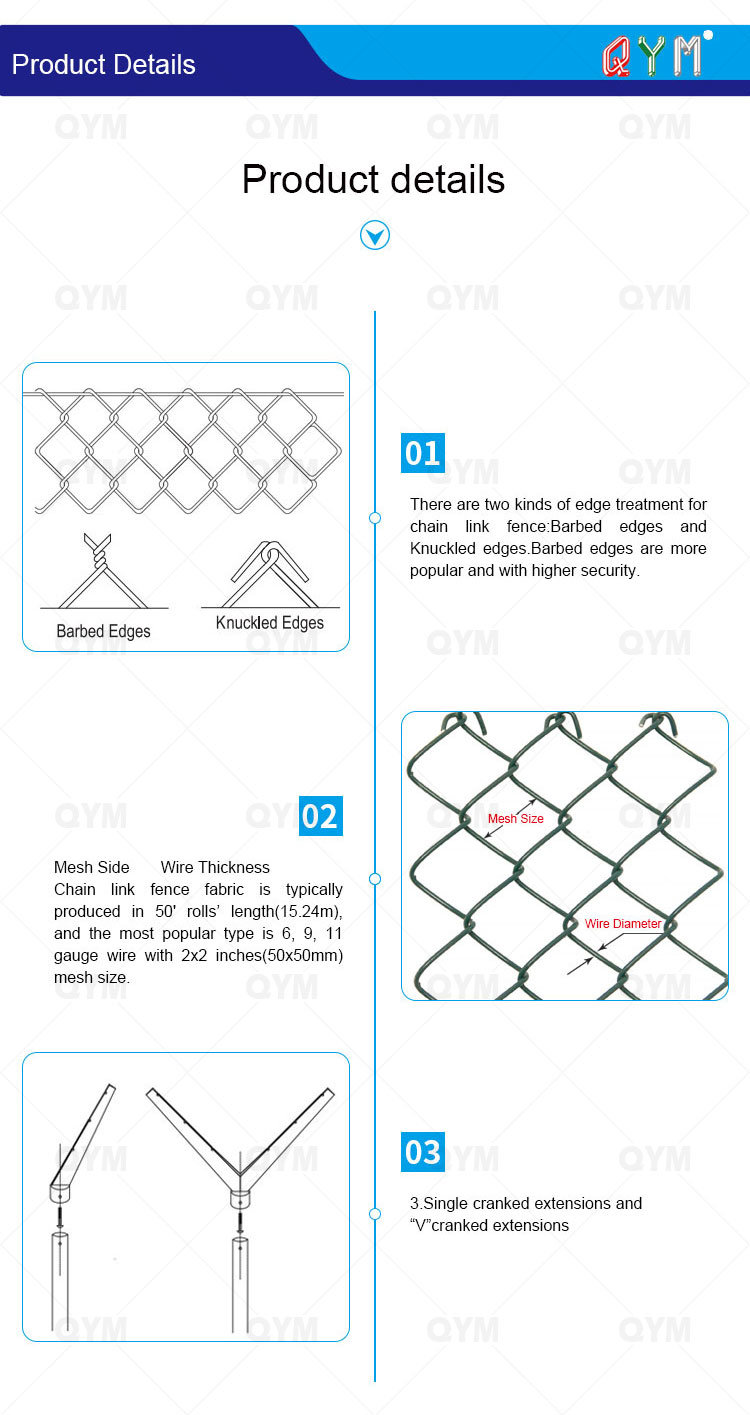 Decorative Garden Chain Link Fence Diamond Wire Mesh Fence